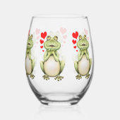 Verre À Vin Sans Pied Dessin d'amour de grenouille (Verso)