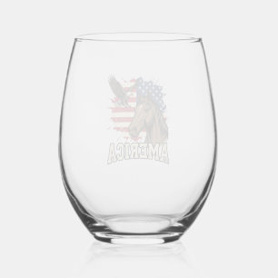 Verre À Vin Sans Pied Dessin vectoriel patriotique de l'aigle de cheval