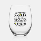 Verre À Vin Sans Pied Déterminez Ce Que Dieu Vous A Donné Citation D'Aqu (Recto)