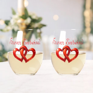 Verre À Vin Sans Pied Deux cœurs, un amour