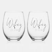 Verre À Vin Sans Pied Deux Mariées Mariage gay Personnalisé Année Est (Verso)