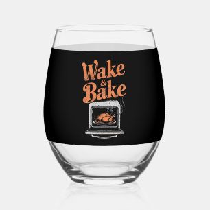 Verre À Vin Sans Pied Dîner de dinde Wake Bake drôle de Thanksgiving