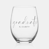 Verre À Vin Sans Pied Diplôme de script chic (Recto)