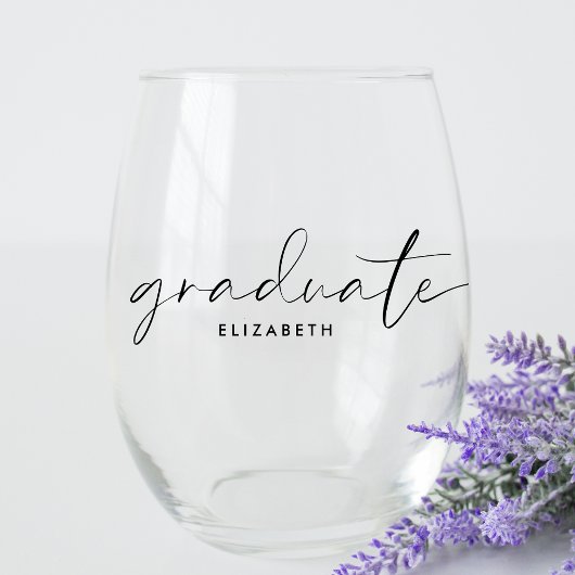 Verre À Vin Sans Pied Diplôme de script chic