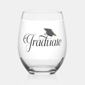 Verre À Vin Sans Pied Diplômé de script personnalisé avec classe Casquet (Recto)