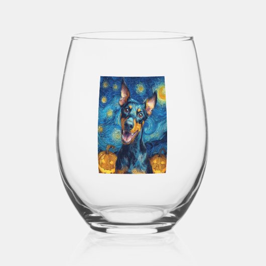 Verre À Vin Sans Pied doberman (Recto)
