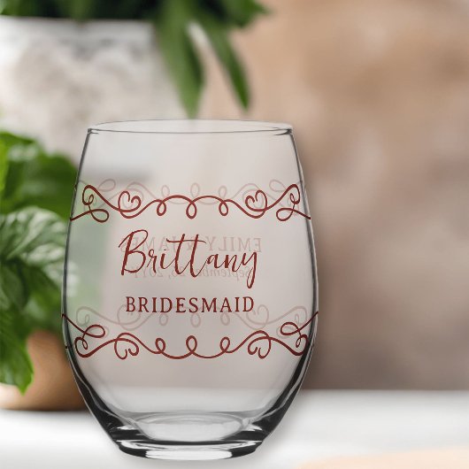 Verre À Vin Sans Pied Doodle Whimsical Art N'importe quel Mariage couleu