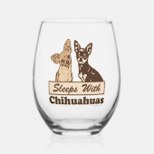 Verre À Vin Sans Pied Dors Avec Chihuahuas (Recto)