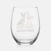 Verre À Vin Sans Pied Dors Avec Chihuahuas (Verso)