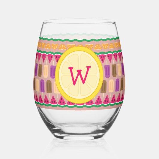 Verre À Vin Sans Pied Douceurs d'été (Recto)