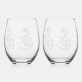 Verre À Vin Sans Pied Dragon Gris (Recto)