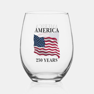 Verre À Vin Sans Pied Drapeau 250 ans d'Amérique