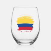 Verre À Vin Sans Pied Drapeau de Colombie (Verso)