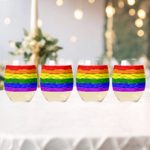 Verre À Vin Sans Pied Drapeau de fierté de SlipperyJoe's vernis liquide