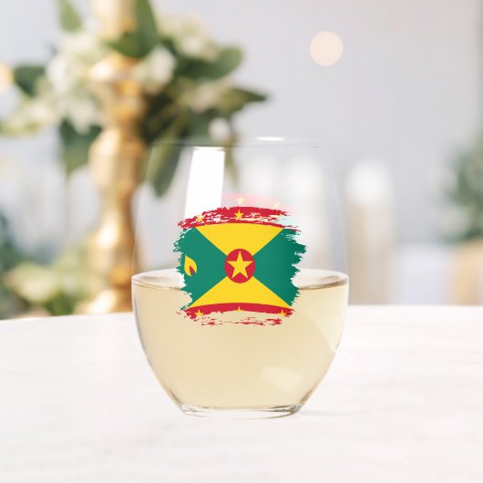 Verre À Vin Sans Pied Drapeau de la Grenade (Insitu (Mariage))