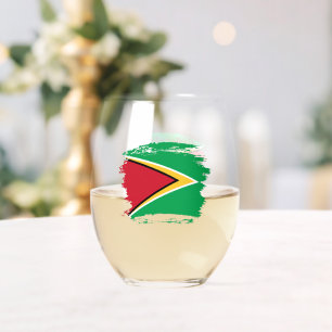 Verre À Vin Sans Pied Drapeau de la Guyane