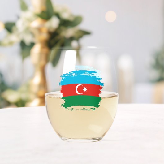 Verre À Vin Sans Pied Drapeau de l'Azerbaïdjan (Insitu (Mariage))