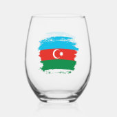 Verre À Vin Sans Pied Drapeau de l'Azerbaïdjan (Recto)