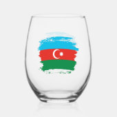 Verre À Vin Sans Pied Drapeau de l'Azerbaïdjan (Verso)