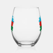 Verre À Vin Sans Pied Drapeau de l'Azerbaïdjan (Gauche)