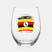 Verre À Vin Sans Pied Drapeau de l'Ouganda (Recto)
