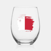 Verre À Vin Sans Pied Drapeau de Malte (Recto)