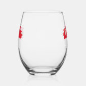 Verre À Vin Sans Pied Drapeau de Singapour (Gauche)