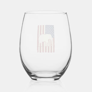 Verre À Vin Sans Pied Drapeau d'éléphant patriotique Conception de vecte