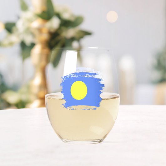 Verre À Vin Sans Pied Drapeau des Palaos (Insitu (Mariage))