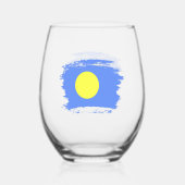 Verre À Vin Sans Pied Drapeau des Palaos (Recto)