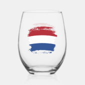 Verre À Vin Sans Pied Drapeau des Pays-Bas (Recto)