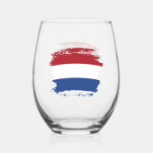 Verre À Vin Sans Pied Drapeau des Pays-Bas (Verso)