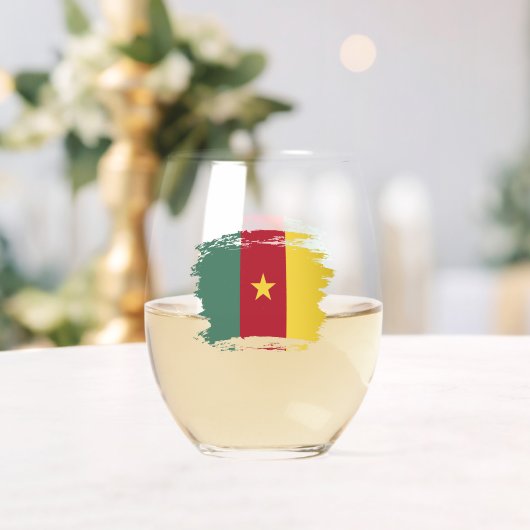 Verre À Vin Sans Pied drapeau du Cameroun (Insitu (Mariage))