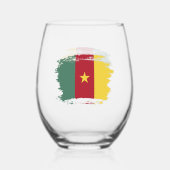 Verre À Vin Sans Pied drapeau du Cameroun (Recto)