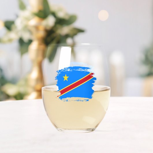 Verre À Vin Sans Pied Drapeau du Congo (Insitu (Mariage))