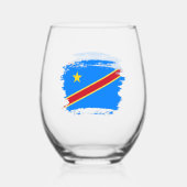 Verre À Vin Sans Pied Drapeau du Congo (Recto)