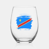 Verre À Vin Sans Pied Drapeau du Congo (Verso)