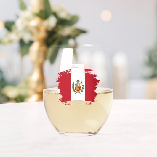 Verre À Vin Sans Pied Drapeau du Pérou (Insitu (Mariage))