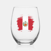 Verre À Vin Sans Pied Drapeau du Pérou (Recto)