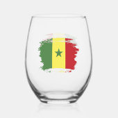Verre À Vin Sans Pied drapeau du Sénégal (Verso)