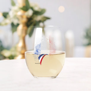 Verre À Vin Sans Pied Drapeau français