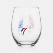 Verre À Vin Sans Pied Drapeau français (Recto)
