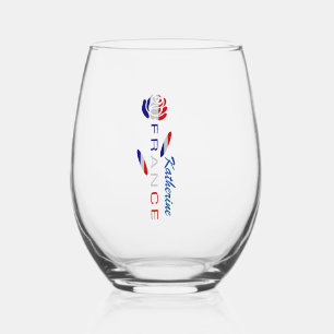 Verre À Vin Sans Pied Drapeau Français Rose Personnalisé