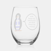 Verre À Vin Sans Pied Drapeau grec parlant à Mme Penguin Personnalisé (Verso)