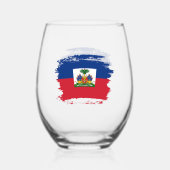 Verre À Vin Sans Pied Drapeau Haïti (Recto)