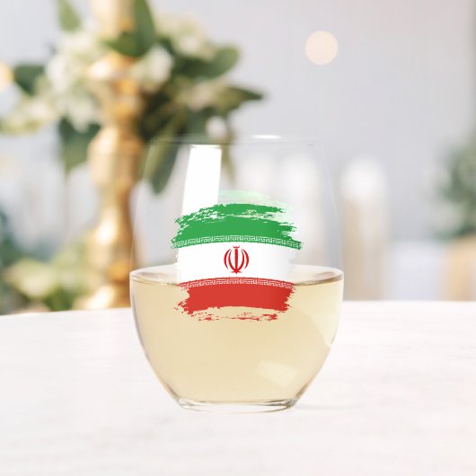 Verre À Vin Sans Pied Drapeau iranien (Insitu (Mariage))