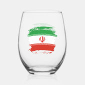 Verre À Vin Sans Pied Drapeau iranien (Verso)