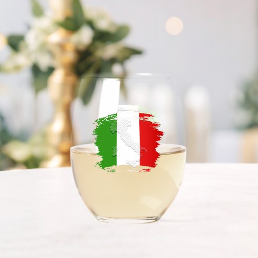 Verre À Vin Sans Pied Drapeau italien (Insitu (Mariage))