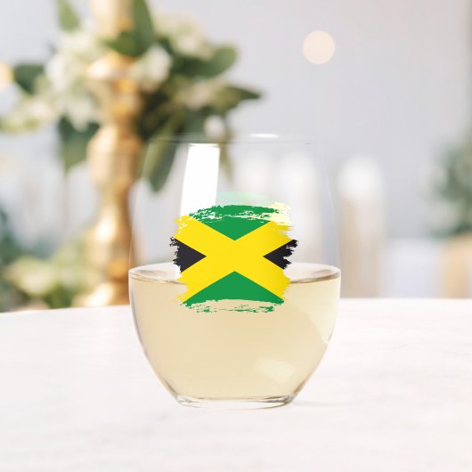 Verre À Vin Sans Pied Drapeau jamaïcain (Insitu (Mariage))