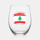 Verre À Vin Sans Pied Drapeau libanais (Verso)